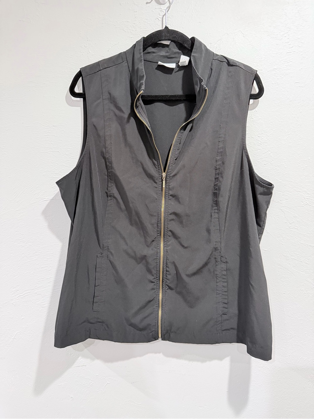 Weekends by Chico’s Black Lightweight Zip Front Utility Vest Size 3 XL